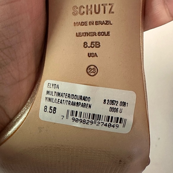 Schutz Elyda heels Bow Gold Transparent Bridal Wedding Women’s sz 8.5 - Picture 5 of 6